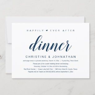 Casamento Intimo, Jantar Feliz para Sempre Convite
