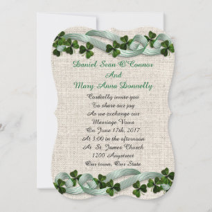 Casamento irlandês Convites linen elegant