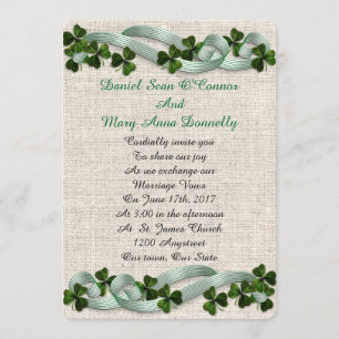 Casamento irlandês Convites linen elegant