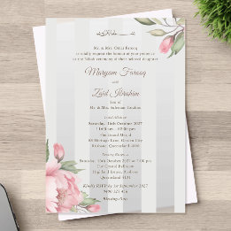 Casamento Islâmico – Listras Rosa Peônia e Verde S