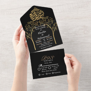 Casamento islâmico moderno e elegante, NEGRO E BRA
