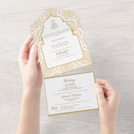 CASAMENTO ISLÂMICO NIKAH WALLIMAH Dourado Ornado T