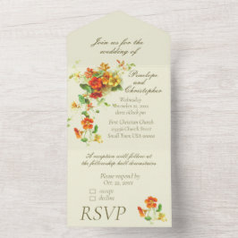 Casamento Laranja e Amarelo Spray Floral Vintage