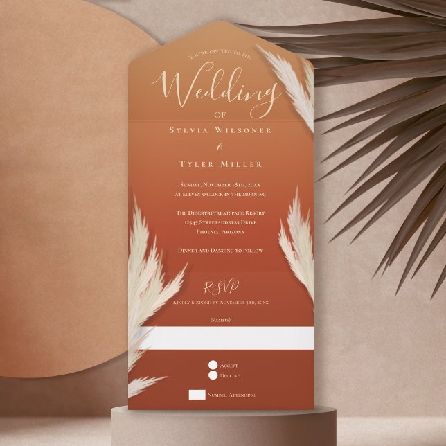 Casamento Laranja Queimado por Grass Pampas (Criador carregado)