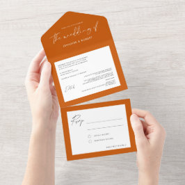 Casamento Laranja Solido Queimado por Caligrafia M