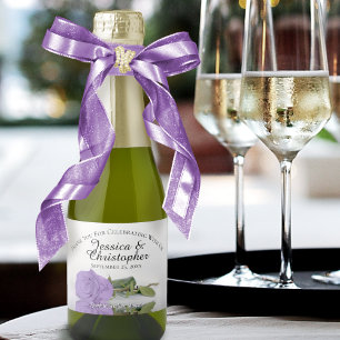 Casamento lavanda Púrpura Rosa Clássica Obrigado