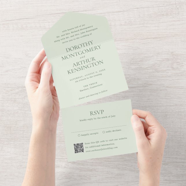 Casamento Legante do Código QR Verde da Sage Moder (Aba destacável)