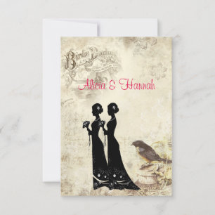 Casamento Lésbico, Cartão RSVP de Aves da Sexta-Fe