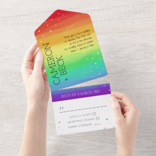 Casamento LGBT Chuva de Estrelas & Ombre Arco-íris