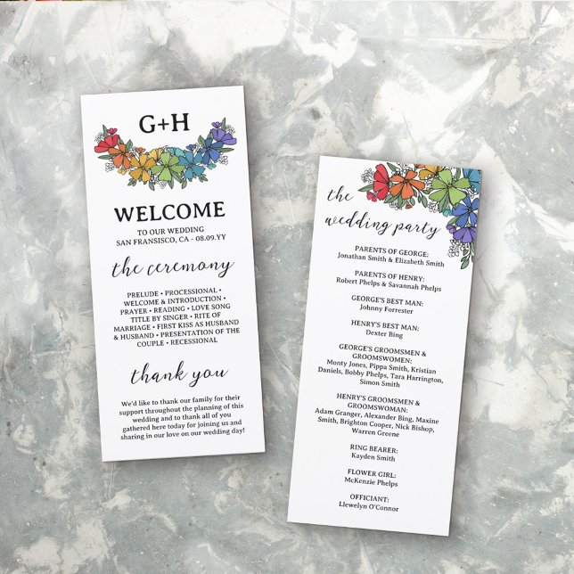 Casamento LGBTQ do Monograma Flores do Orgulho (Criador carregado)