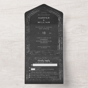 Casamento ligado a rsvp de quadro negro russo