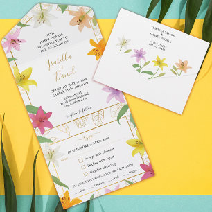 Casamento Lily Tropical Branca e Dourada