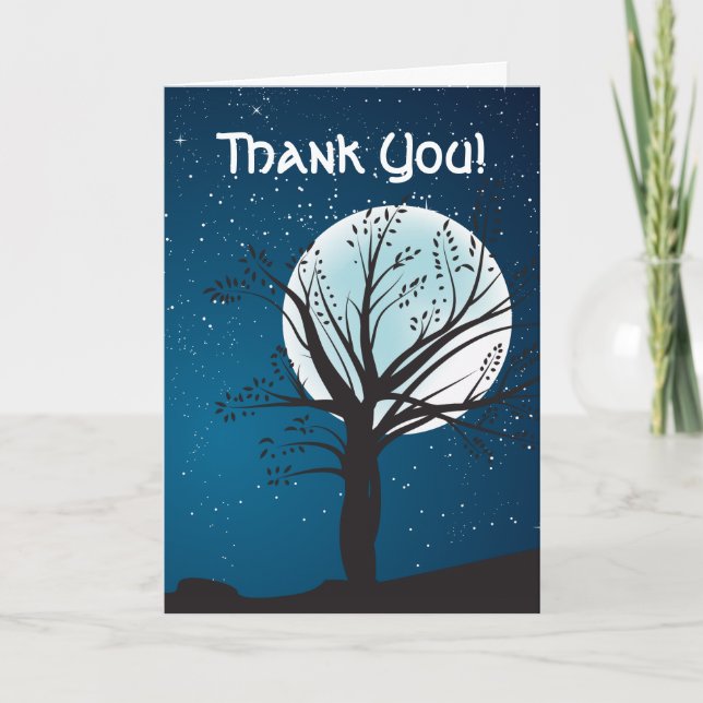 Casamento Lua Cheia e Estrelas Agradecimento (Frente)