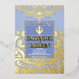 Casamento LuxGlitter Blue Dourado Sikh Anand Karaj