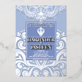 Casamento LuxGlitter Blue Silver Sikh Anand Karaj