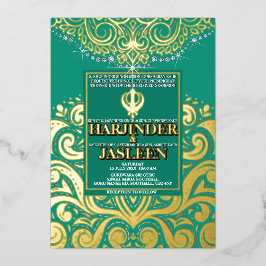 Casamento LuxGlitter Peacock Dourado Sikh Anand Ka