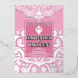 Casamento LuxGlitter Pink Silver Sikh Anand Karaj