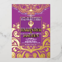 Casamento LuxGlitter Purple Dourado Sikh Anand Kar