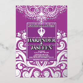 Casamento LuxGlitter Purple Silver Sikh Anand Kara