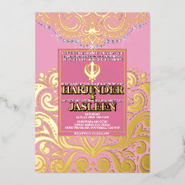 Casamento LuxGlitter Rosa Dourada Sikh Anand Karaj