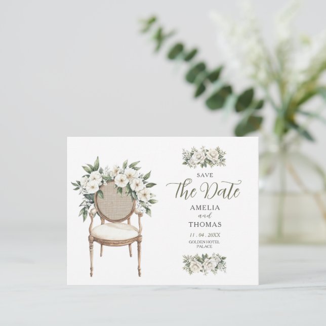 Casamento Luxuoso com Vegetação Salve a Data (Em pé/Frente)