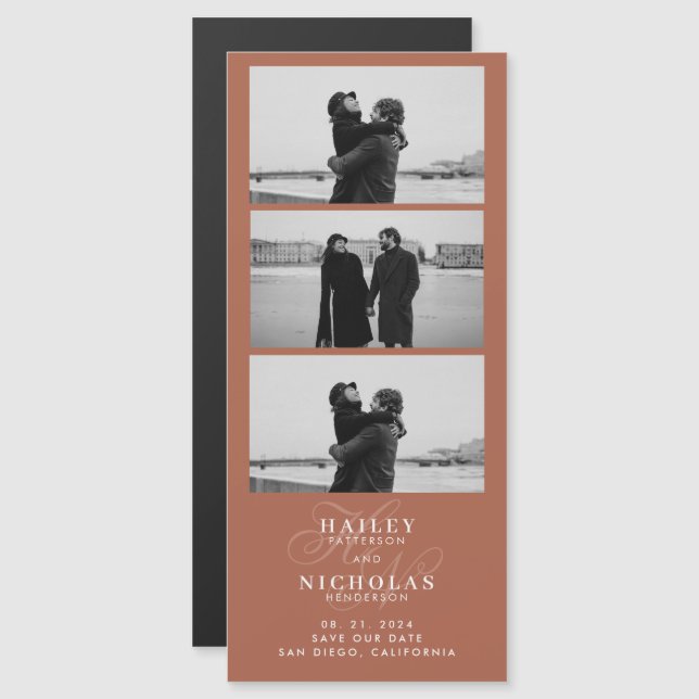 Casamento Magnético da Faixa de Fotos Terracotta M (Frente/Verso)