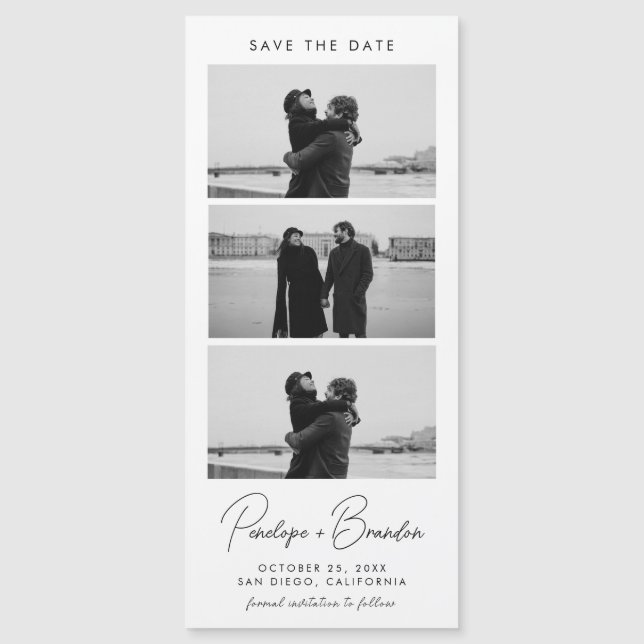 Casamento Magnético de Tiras de Script Moderno (Frente)