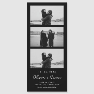 Casamento Magnético Preto com Fita de Script Chic