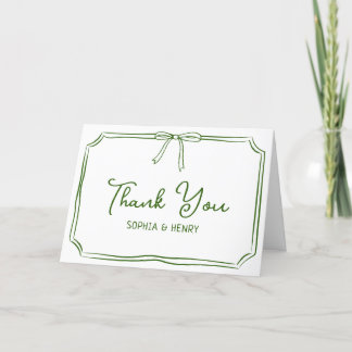 Casamento manuscrito Obrigado Cartões Arco Elegant