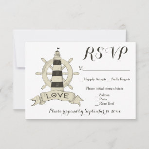 Casamento Marrom Preto Farol RSVP Náutico
