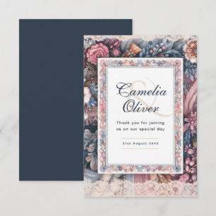 Casamento Maximalista Agradecimento Floral Vintage