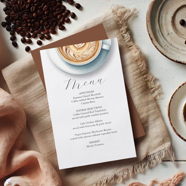 Casamento Menus Amor é Elaborar Orçamento (Love is brewing bridal shower theme coffee menu by Do Tell A Belle)