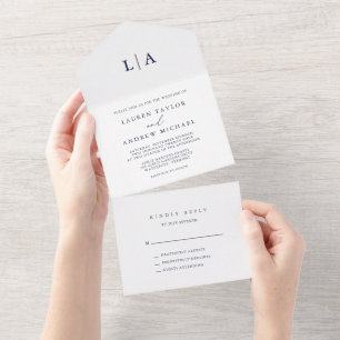 Casamento Minimalista Azul e Branco marinho