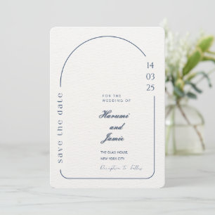 Casamento Minimalista Beige Salve o Convite de Dat