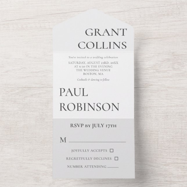 Casamento Minimalista Branco De Cinzas Limpas (Interno)