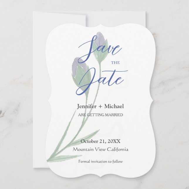 Casamento Minimalista Caligrafia Floral  (Frente)