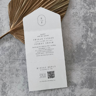 Casamento Minimalista Clássico Único do Código QR