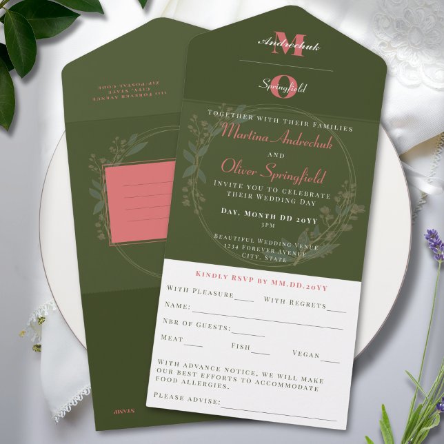 Casamento Minimalista Clássico Verde Azeitona (Criador carregado)