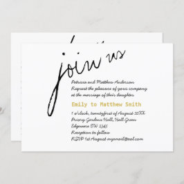 Casamento Minimalista Convites Escrita Moderna Bra