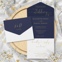 Casamento Minimalista Corações em Script Azul Mari