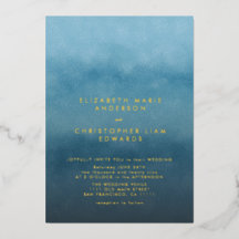 Casamento Minimalista da Cor da Água do Ombre Azul