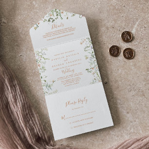 Casamento Minimalista de Flor Selvagem de Queda
