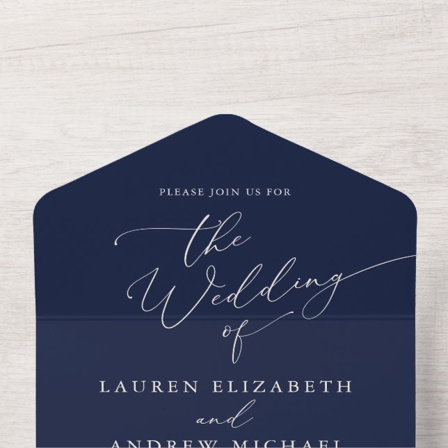 Casamento Minimalista de marinho Azul e Creme (Superior Interna)