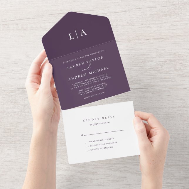 Casamento Minimalista de Roxo Plum (Tearaway)