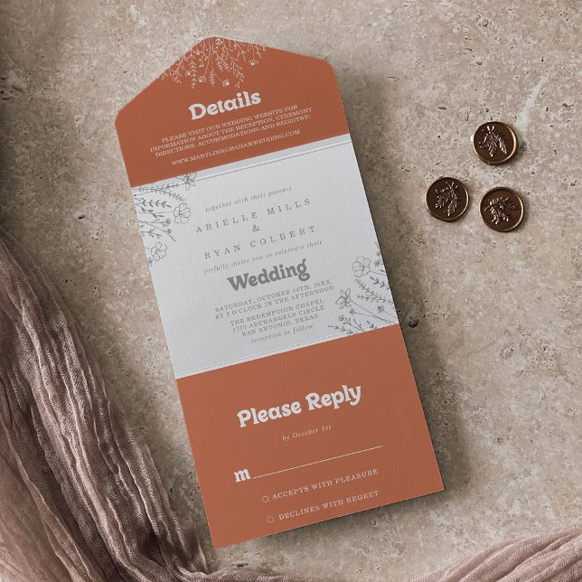 Casamento Minimalista de Terracota com Flores Silv (Criador carregado)