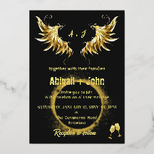 Casamento minimalista do Classic Gold Wing Circle
