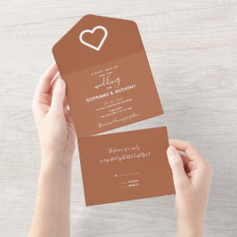 Casamento Minimalista do Coração de Terracotta