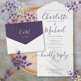 Casamento Minimalista Elegante em Roxo Tudo Incluí