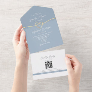 Casamento Minimalista em Dourado e Azul Empoeirado