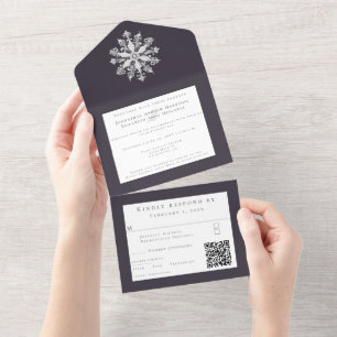 Casamento Minimalista em Floco de Neve Roxo de a
